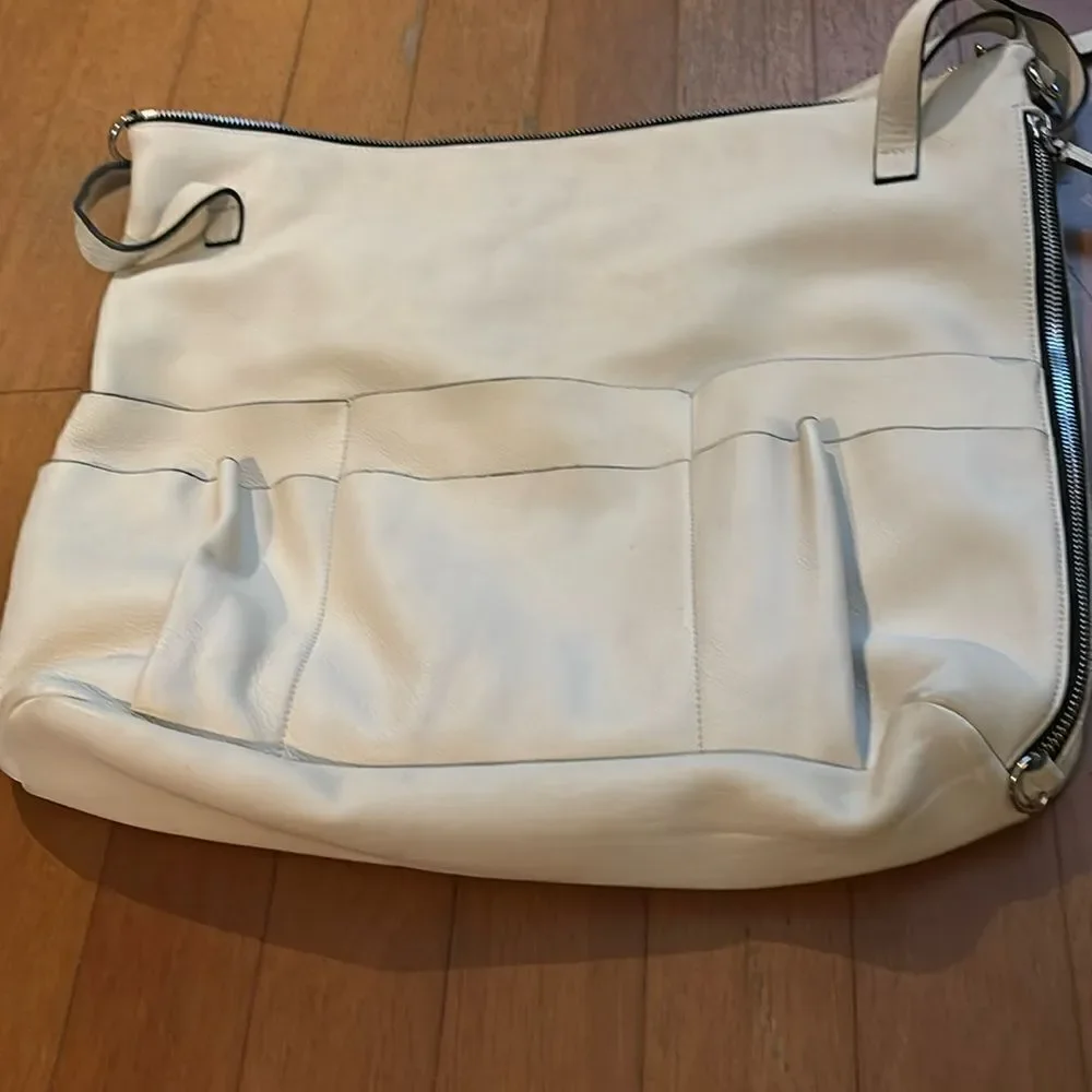Marni Super Oversized Lambskin Hobo Bag in Off White